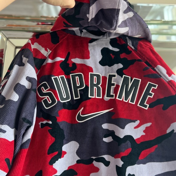 Supreme Nikr Arc Corduroy Hooded Jacket ( Red Camo ) - Picture 4 of 11